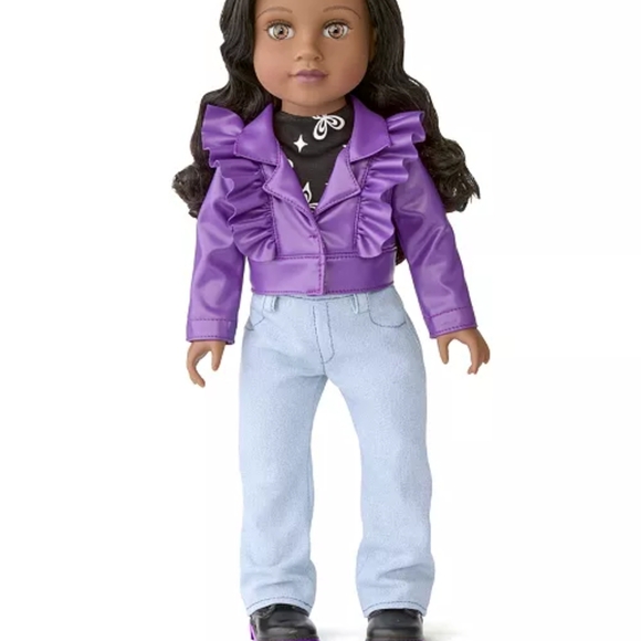 New! Journey Girls Purple Jacket, Black Top, Jeans And Black Boots Set - Picture 2 of 5